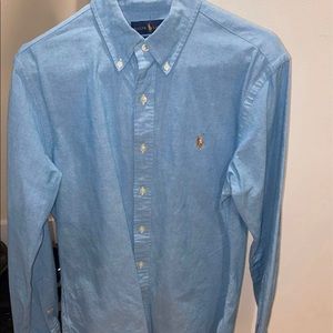 Blue long sleeve polo